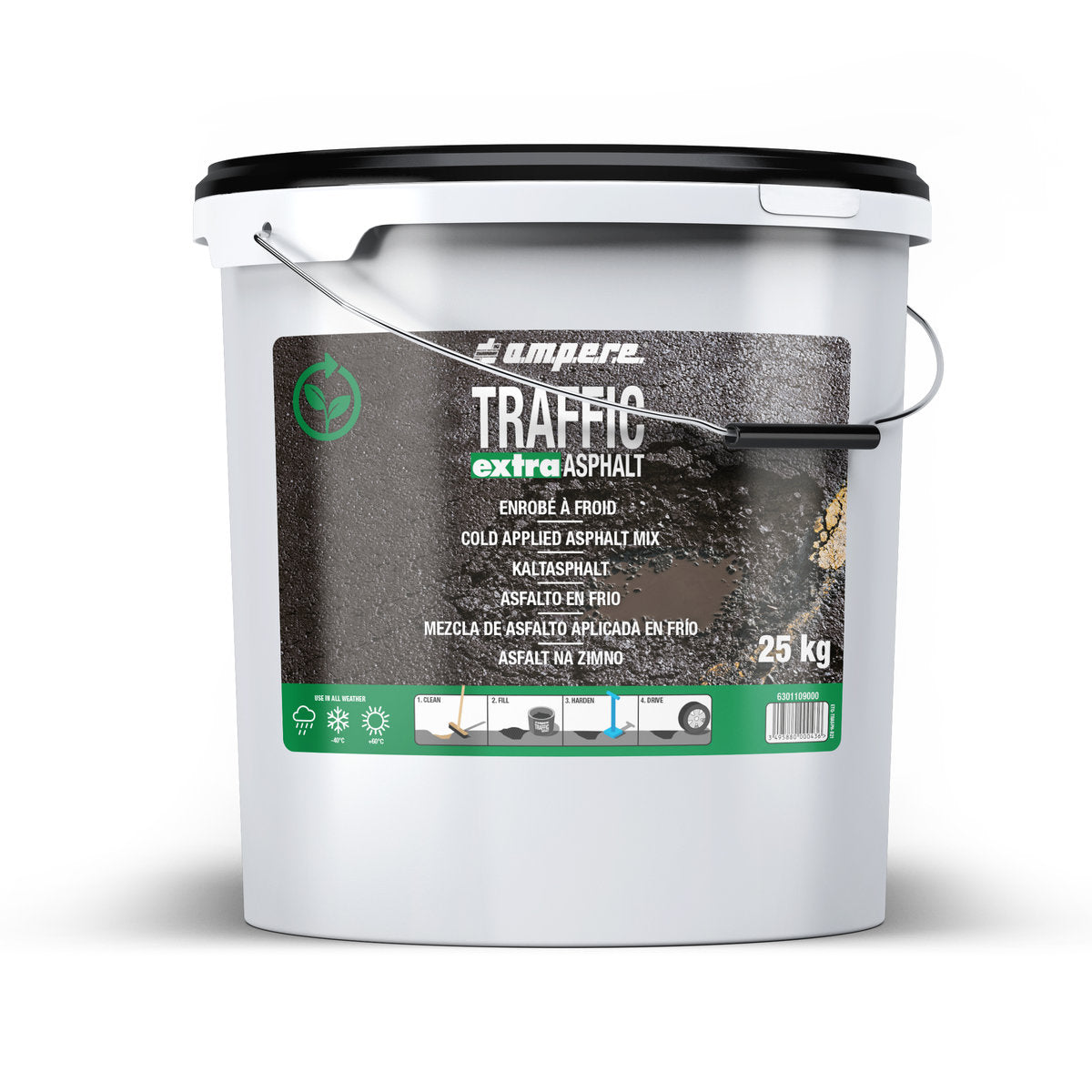 Ein-Komponenten Kaltasphalt Traffic Asphalt, 25 kg, Schwarz - Betriebsschutz24