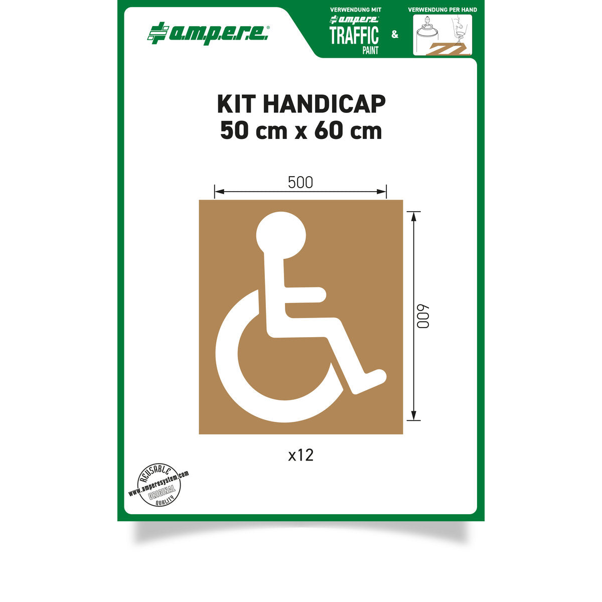 Schablonen KIT Handicap 50 cm x 60 cm , 1 Set a 12 Schablonen - Betriebsschutz24