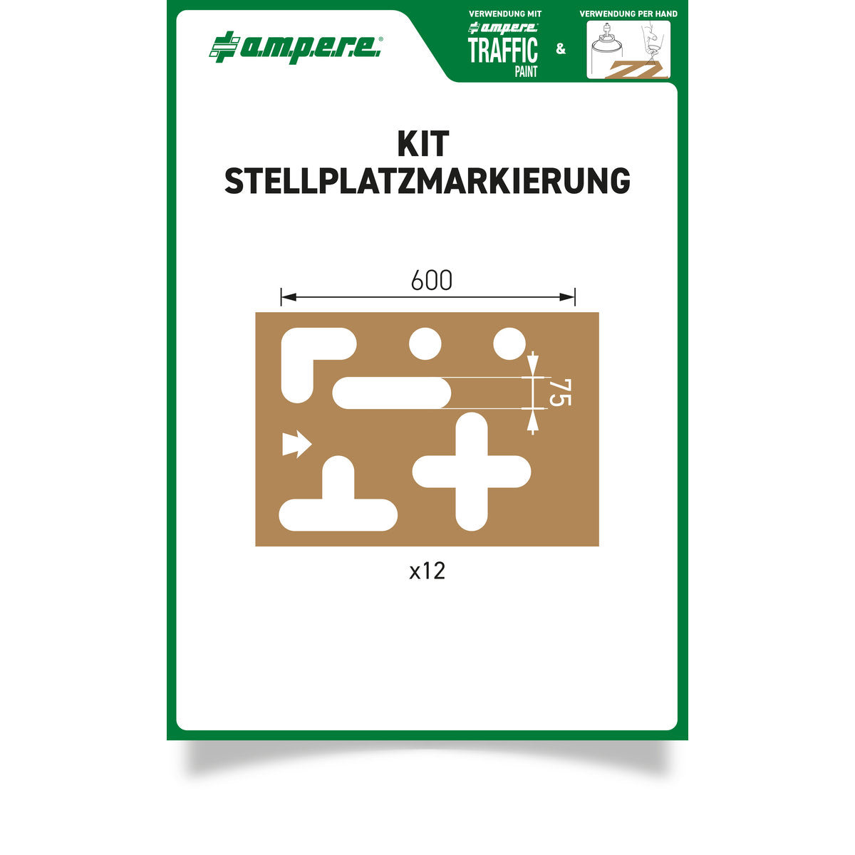 Schablonen KIT Stellplatzmarkierung, 1 Set a 12 Schablonen - Betriebsschutz24