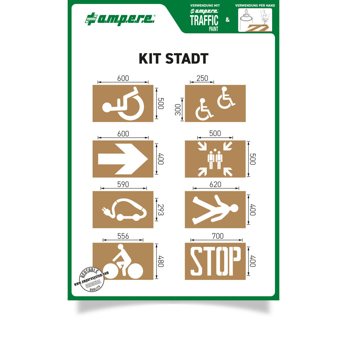 Schablonen KIT Stadt, 1 Set a 8 Schablonen - Betriebsschutz24