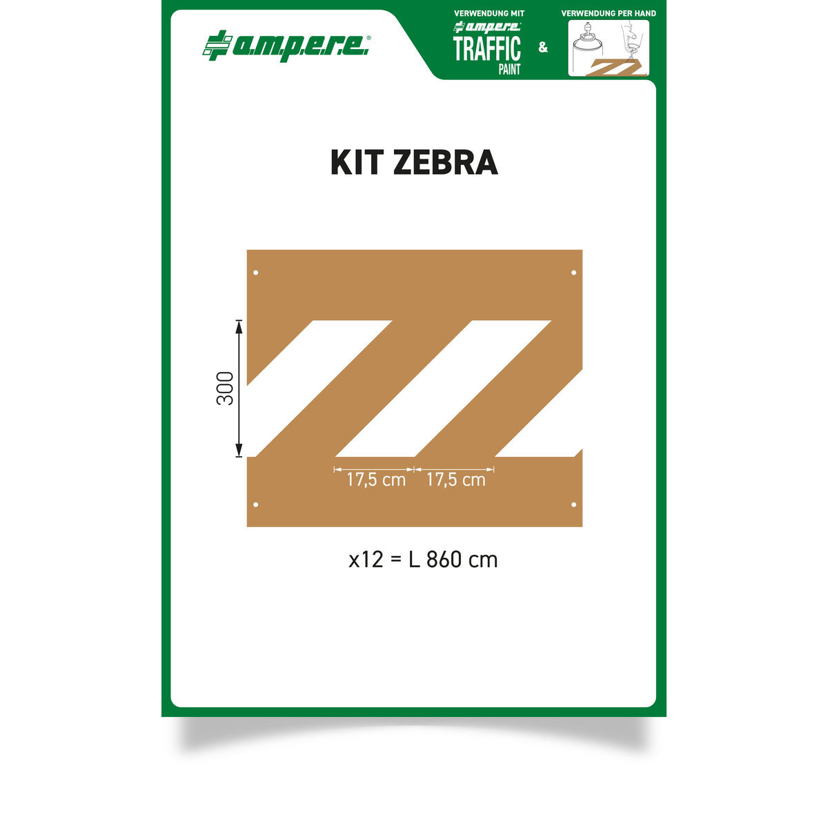 Schablonen KIT Zebra, 1 Set a 12 Schablonen - Betriebsschutz24