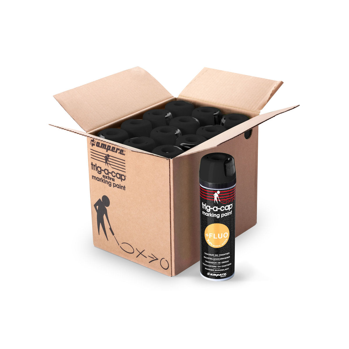 Baustellenmarkierspray trig-a-cap extra, 500 ml netto, Braun - Betriebsschutz24