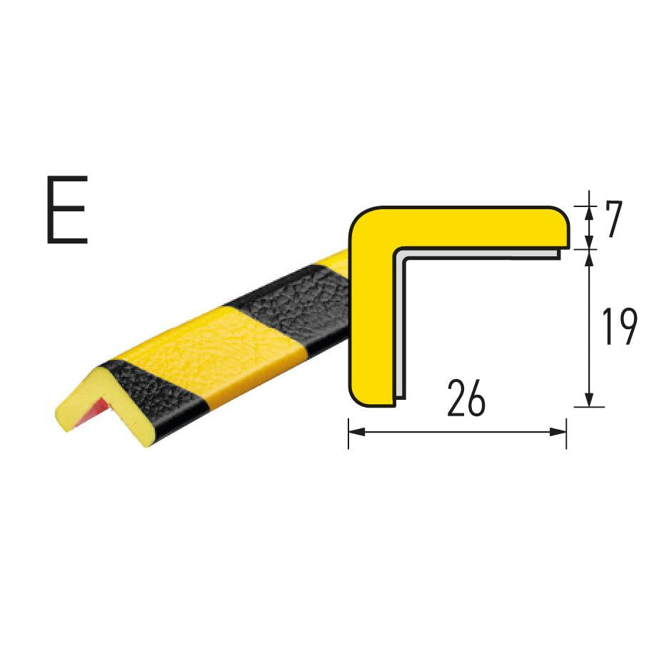 Eckschutzprofil Typ E – Flexibler Warn- & Prallschutz (1 m | 5 m | 50 m) - Betriebsschutz24