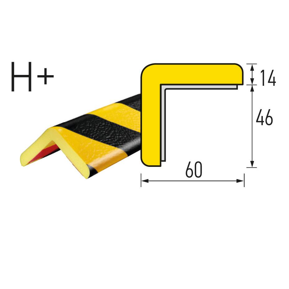 Eckschutzprofil Typ H+ – Flexibler Warn- & Prallschutz (1 m) - Betriebsschutz24