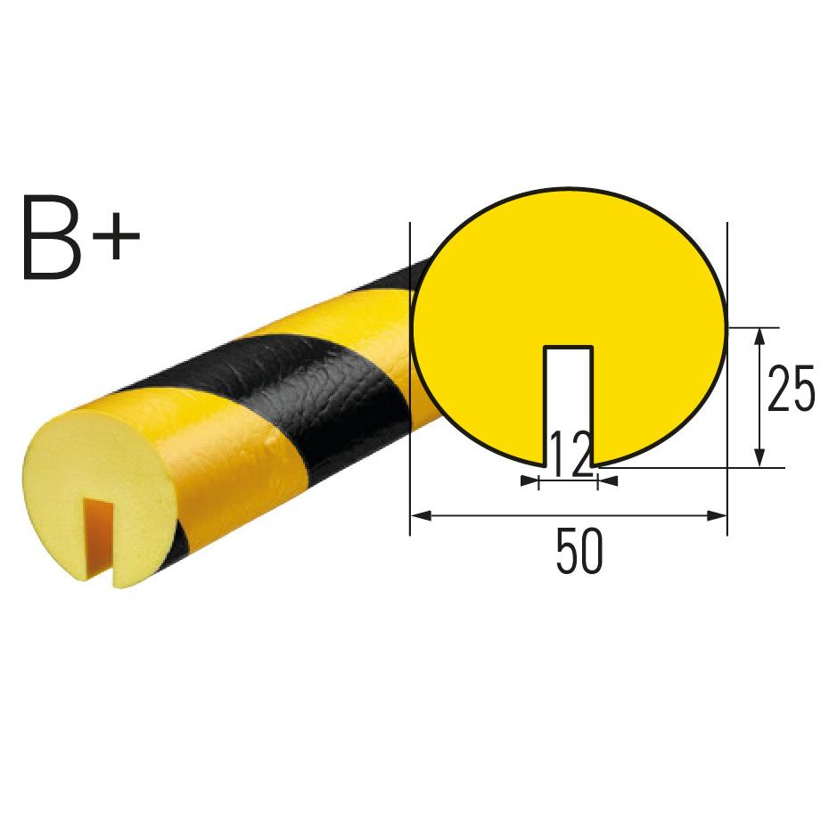 Kantenschutzprofil Typ B+ – Flexibler Warn- & Prallschutz (1 m) - Betriebsschutz24