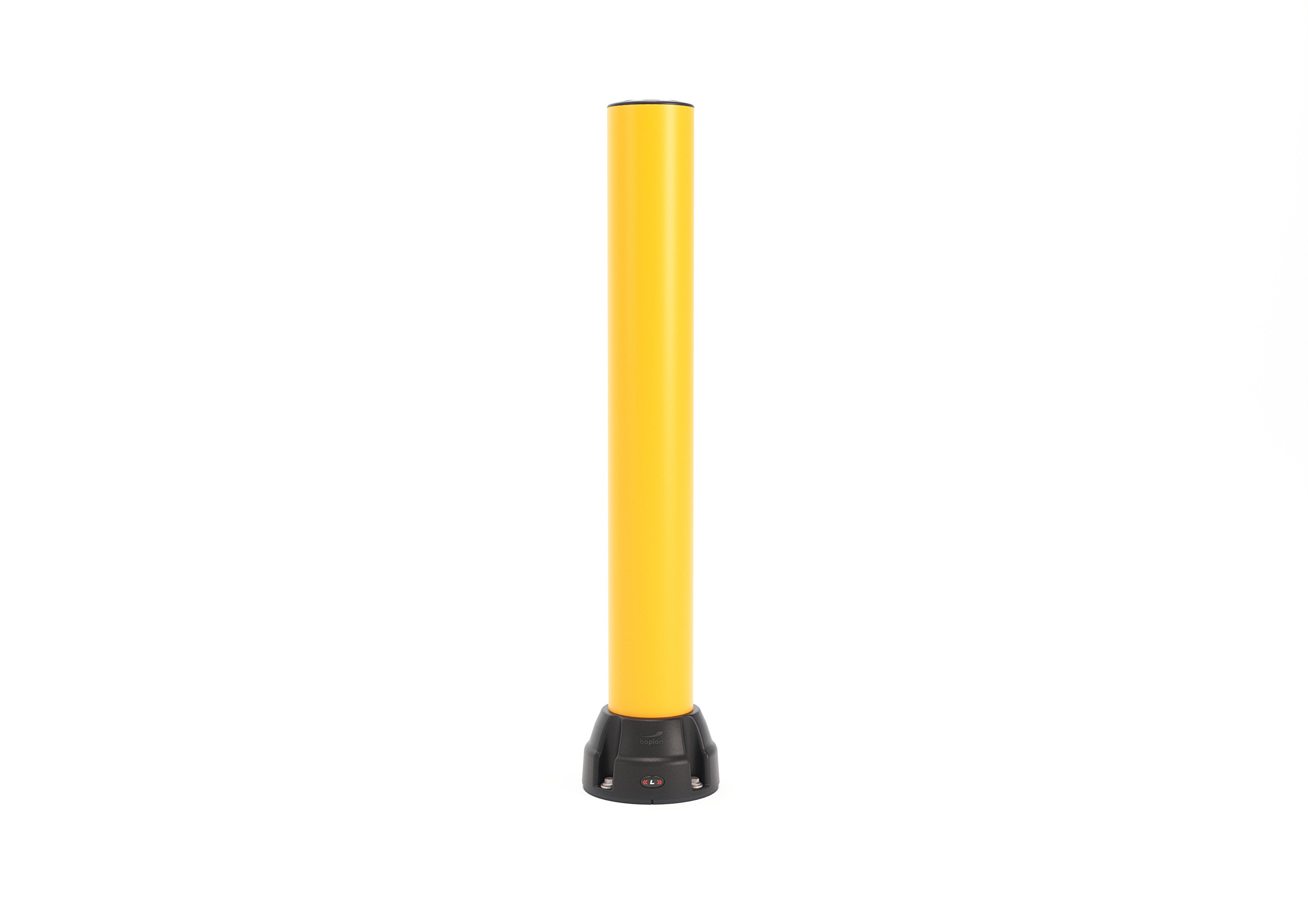 Boplan Flex Impact Rammschutzpoller BO 125L, Ø 125 mm – 1000 mm Gelb, verzinkte Bodenplatte