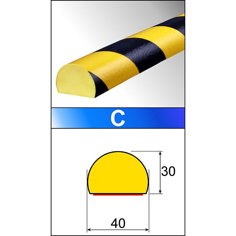 Flächenschutzprofil Typ C, Gelb/Schwarz - Betriebsschutz24