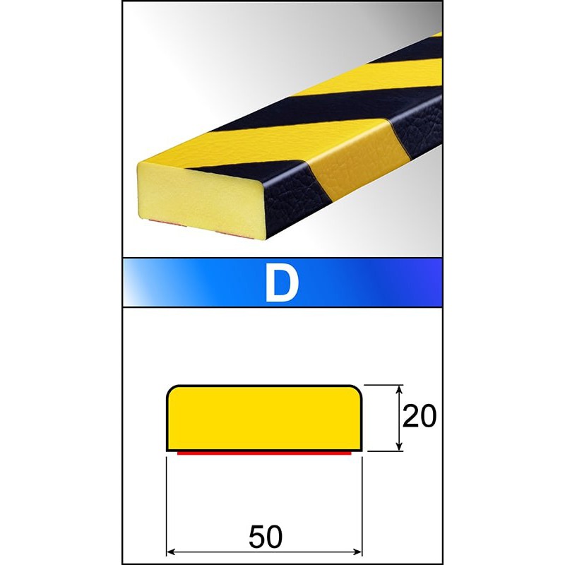 Flächenschutzprofil Typ D, Gelb/Schwarz - Betriebsschutz24