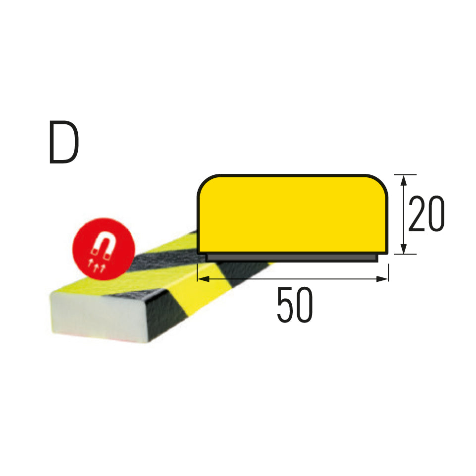 Flächenschutzprofil Typ D - Magnetisch haftend
