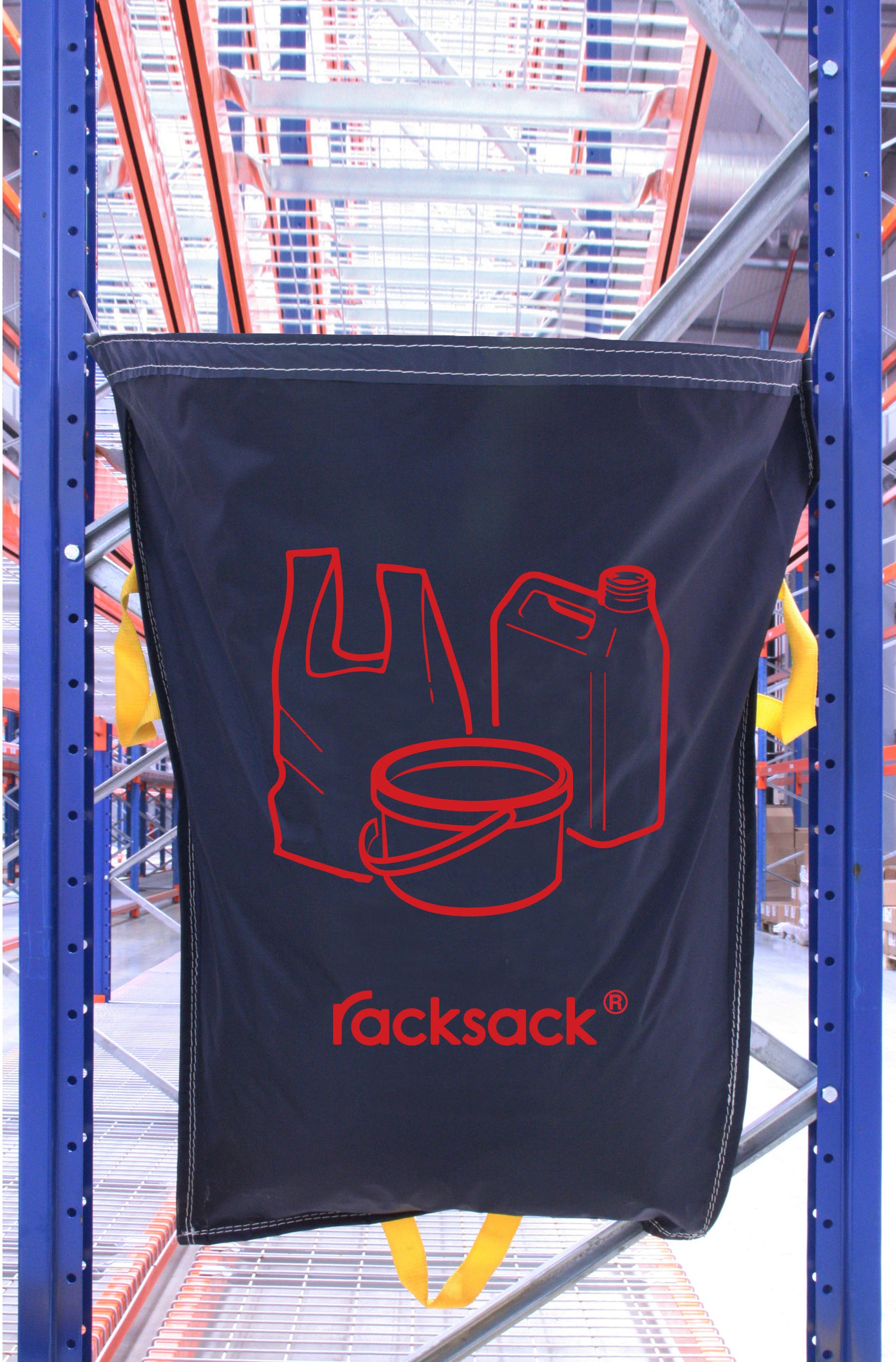 racksack Symbol Plastik – wiederverwendbarer Abfallsack für Lager und Logistik - Betriebsschutz24
