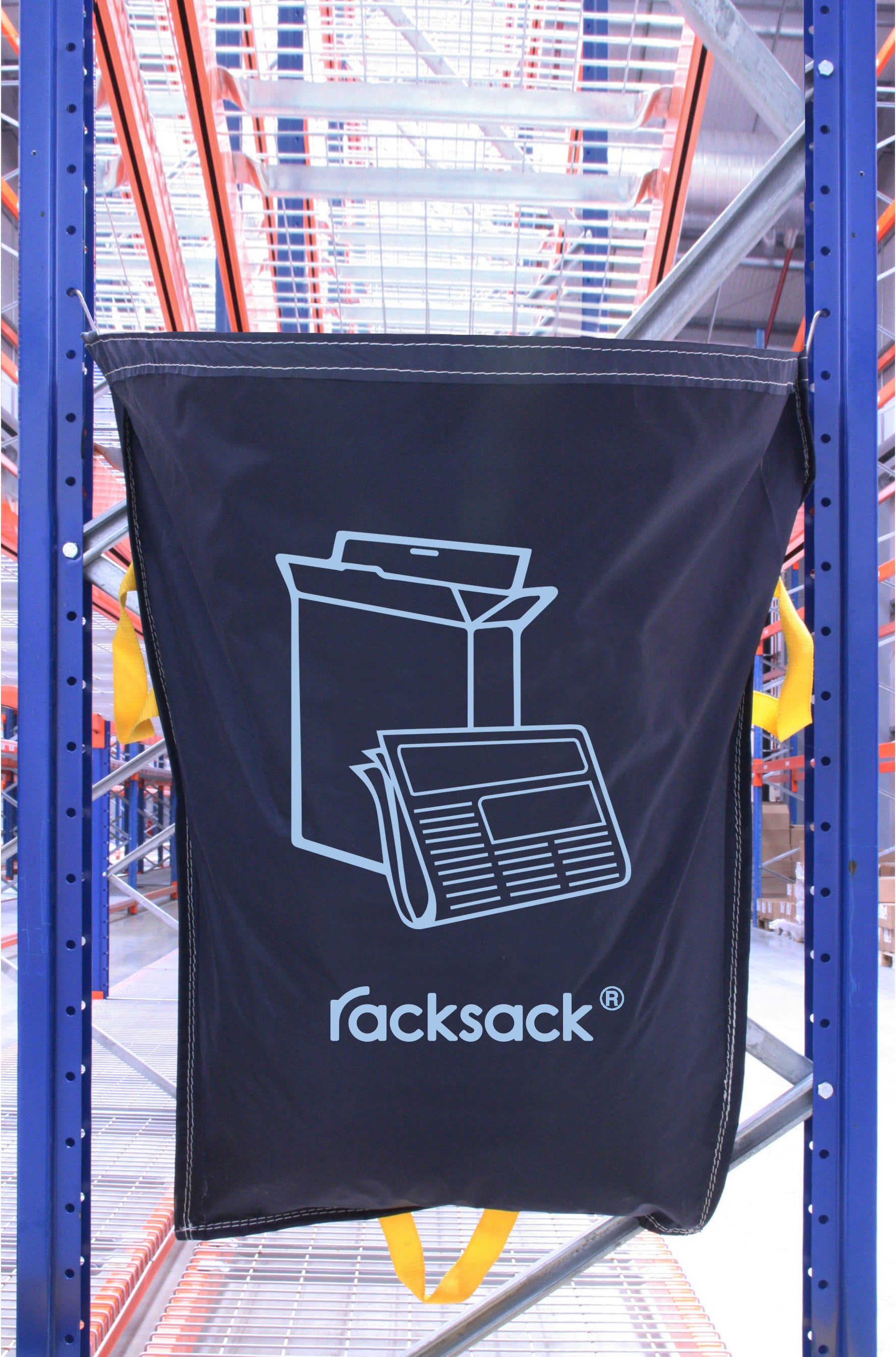 racksack Symbol Papier/Pappe – wiederverwendbarer Abfallsack für Lager und Logistik - Betriebsschutz24