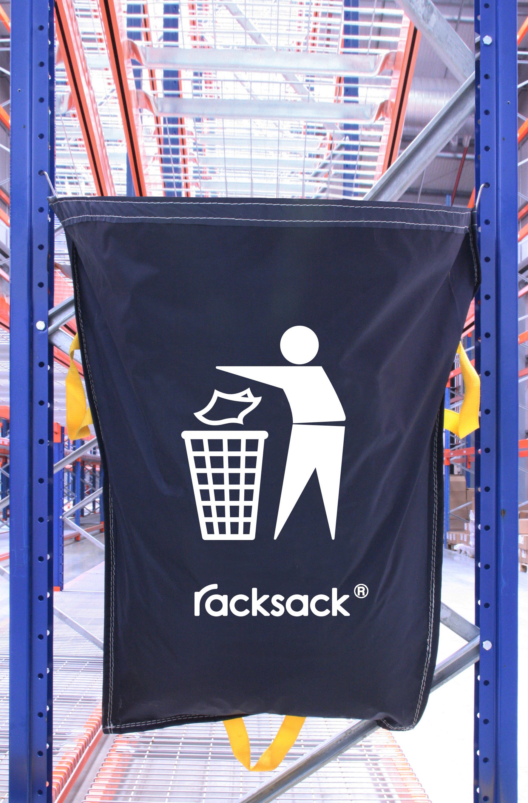 racksack Symbol Restmüll – wiederverwendbarer Abfallsack für Lager und Logistik - Betriebsschutz24