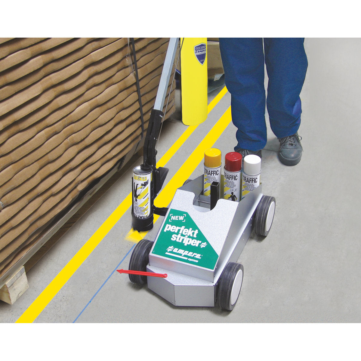 Bodenmarkiergerät New Perfekt Striper - Für Traffic Paint, Traffic extra Paint, Traffic Protektor, Metall - Betriebsschutz24