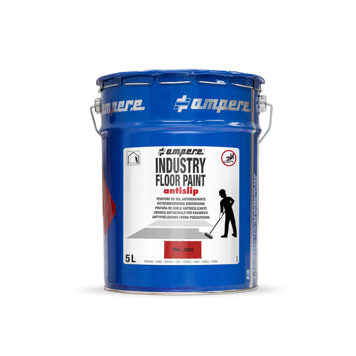 Bodenmarkierungsfarbe Industry Floor Paint antislip, 5 l, Rot - Betriebsschutz24