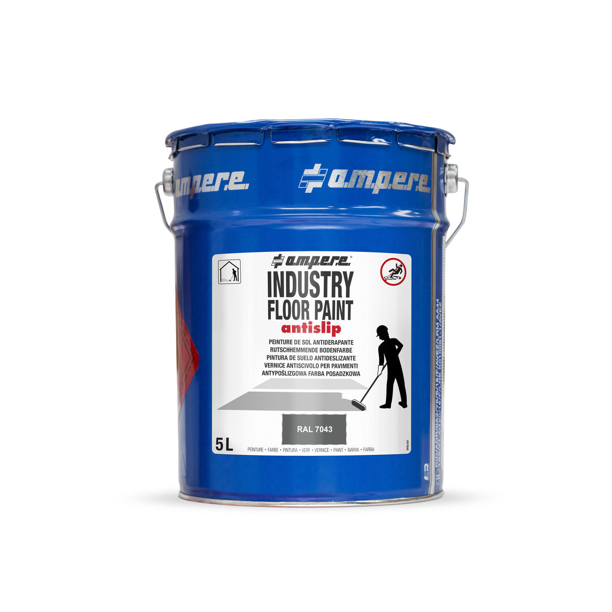Bodenmarkierungsfarbe Industry Floor Paint antislip, 5 l, Grau - Betriebsschutz24