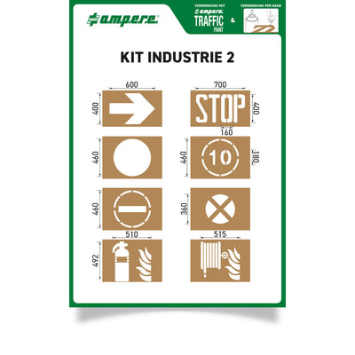 Schablonen KIT Industrie 2, 1 Set a 8 Schablonen - Betriebsschutz24