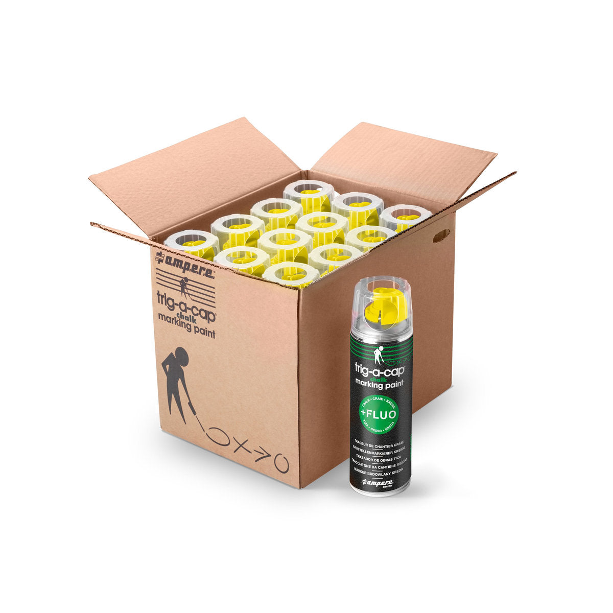Kreidespray trig-a-cap chalk, 500 ml netto, Gelb