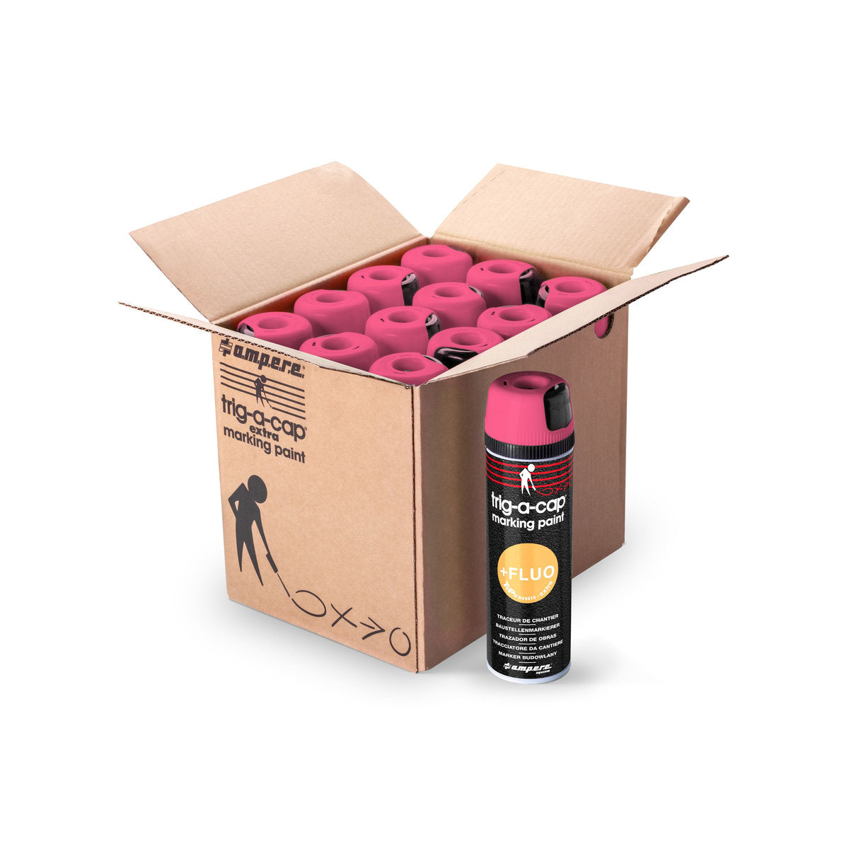 Baustellenmarkierspray trig-a-cap extra, 500 ml netto, Orange Fluo - Betriebsschutz24