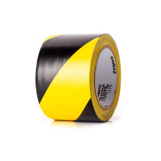 Traffic Tape Standard, 0,15 mm Dicke, 75 mm Breite, Länge 33 m, Gelb/Schwarz