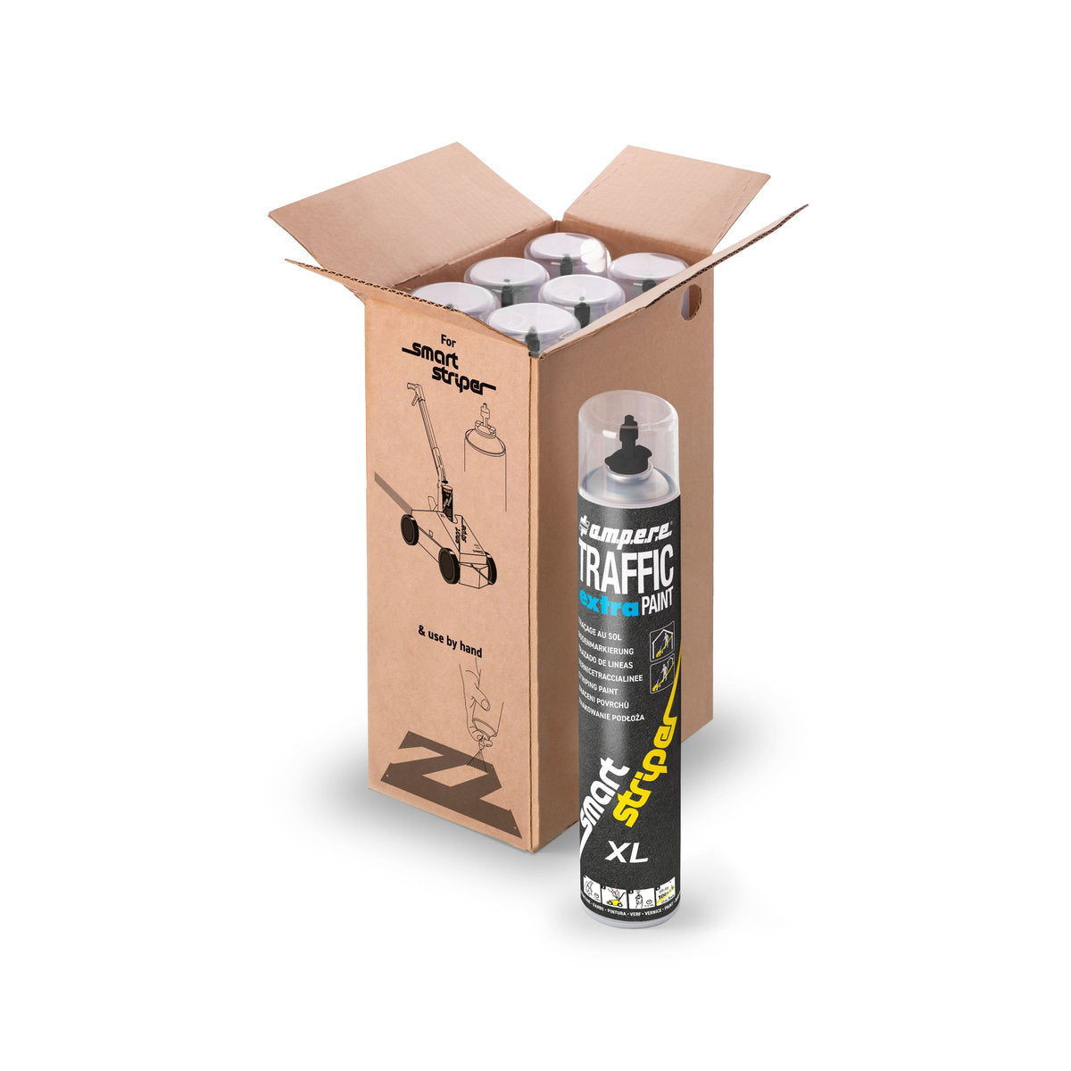 Traffic extra Paint XL Set  (1 KT + 1 Smart Striper), Schwarz