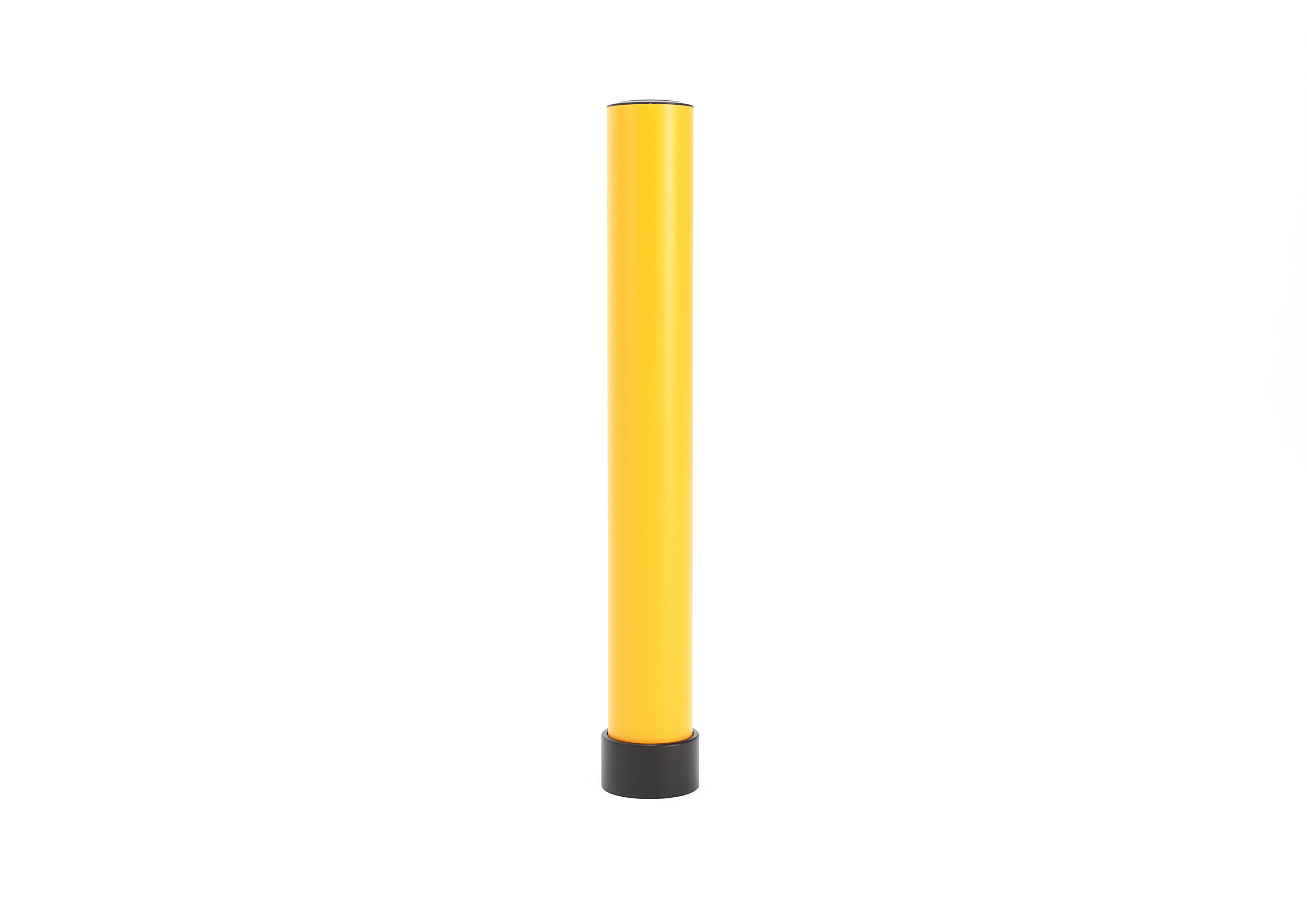 Boplan Flex Impact Rammschutzpoller BO 125L EV für Ladesäulen, Ø 125 mm – 1000 mm Gelb, verzinkte Bodenplatte