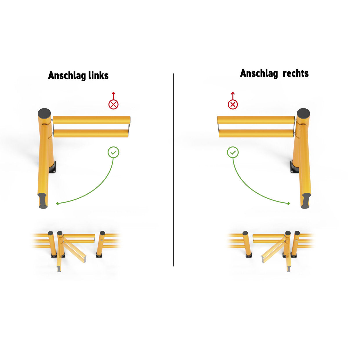 Rack-Mammut Schwingtür - Anschlag rechts, 1.100 mm Höhe / 1.000 mm Breite