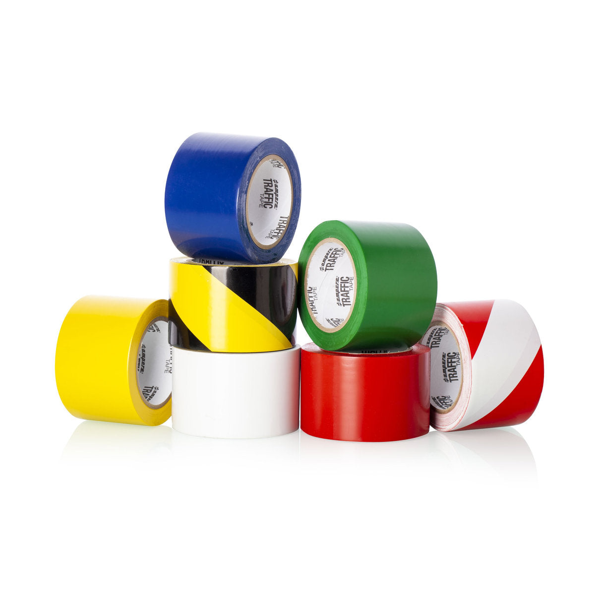 Traffic Tape Standard, 0,15 mm Dicke, 75 mm Breite, Länge 33 m, Rot/Weiß - Betriebsschutz24