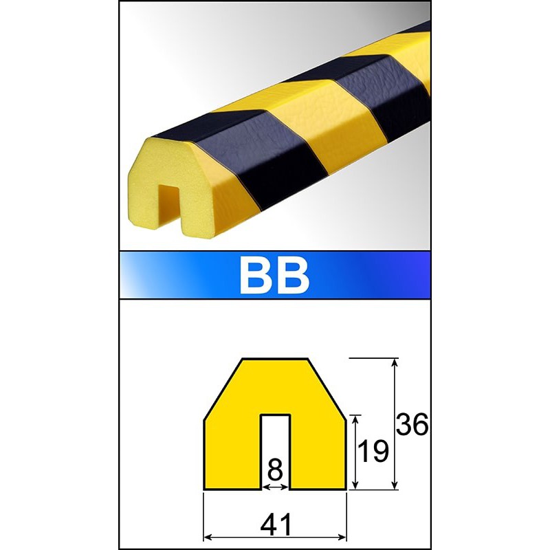 Kantenschutzprofil Typ BB, Gelb/Schwarz - Betriebsschutz24