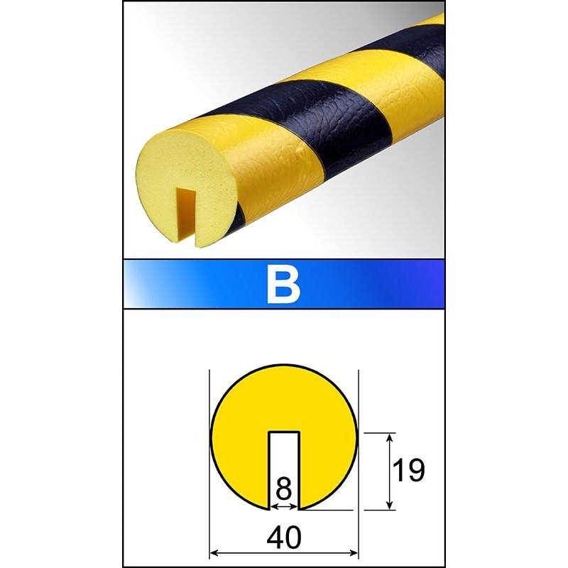 Kantenschutzprofil Typ B, Gelb/Schwarz - Betriebsschutz24