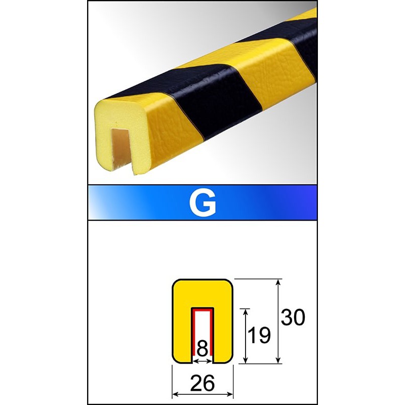 Kantenschutzprofil Typ G, Gelb/Schwarz - Betriebsschutz24