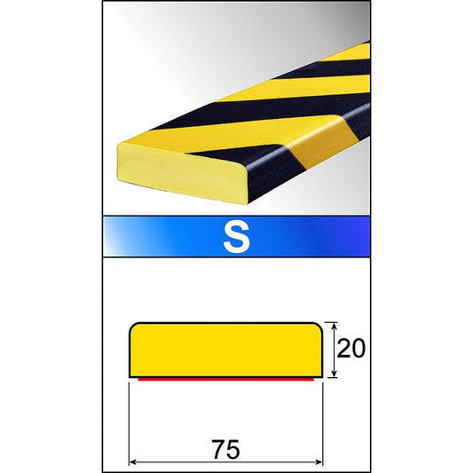 Flächenschutzprofil Typ S, Gelb/Schwarz - Betriebsschutz24