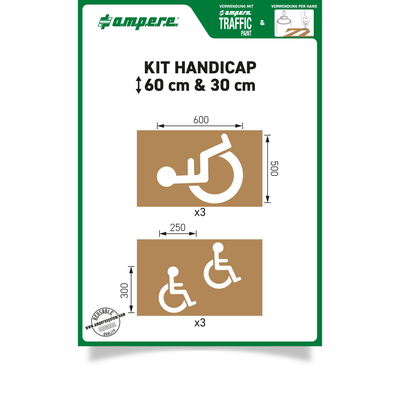 Schablonen KIT Handicap 60 cm & 30 cm, 1 Set a 6 Schablonen